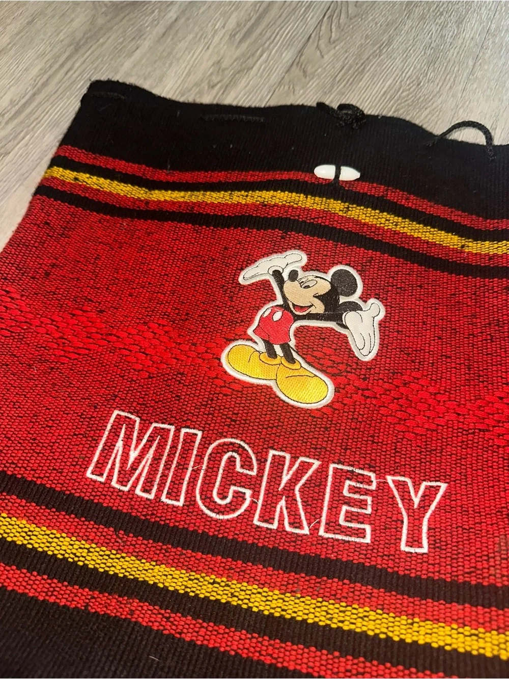Mickey Mouse Woven Backpack Black Red Mickey Bag Purse